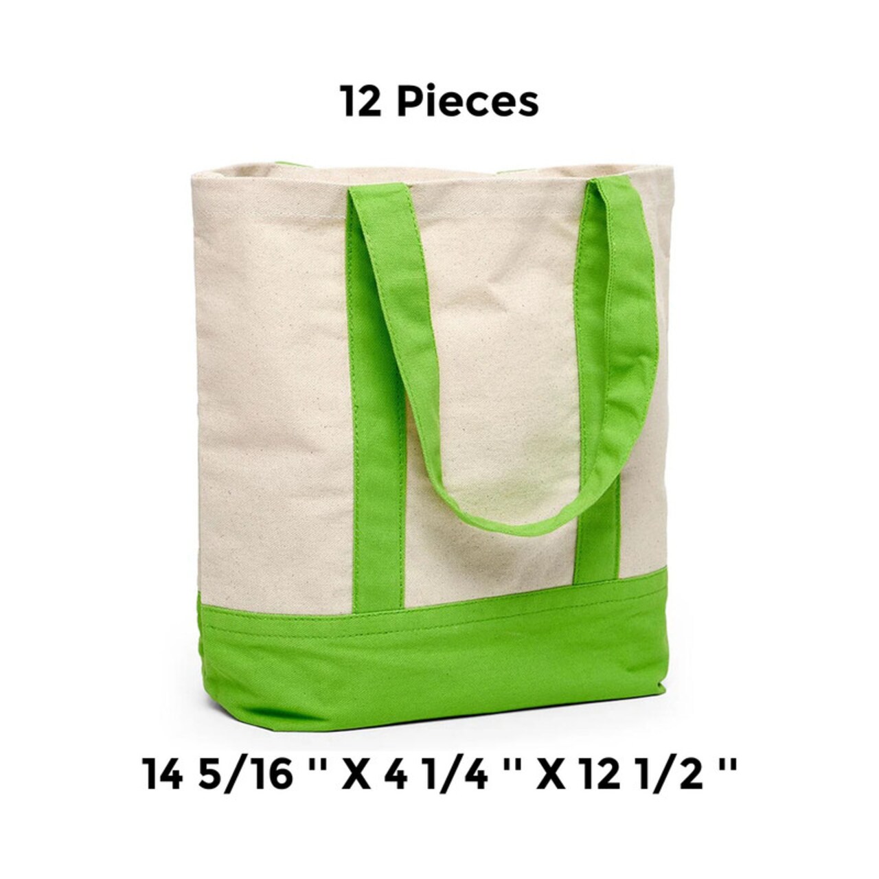 Functional Canvas Tote Bag with Two-Tone Accent 14 5/16" x 4 1/4" x 12 1/2"